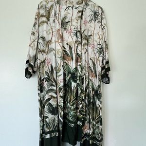 Beautiful tropical summer set - wide pants and cardigan